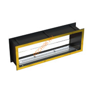 Биокамин сквозной 1700х500х300 мм, стекло, рамки латунь