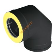 Отвод ВУЛКАН VBR 90° D150/250 мм, нерж 0.5, черный