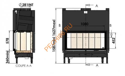 Дровяной камин CHAZELLES Tokyo с топкой D1000 Дровяной камин CHAZELLES Tokyo с топкой D1000