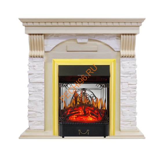 Электрокамин Royal Flame Dublin Слоновая кость с патиной с очагом Majestic FX M