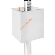Бак на трубе Везувий нержавейка 55л d115 (AISI 439) штуцер G1/2 прямоугольный