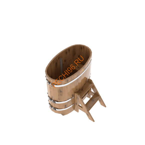 Купель для бани BentWood овальная из дуба Рустик, 0,59х1,06 м