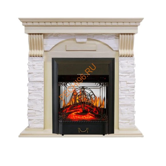 Электрокамин Royal Flame Dublin Слоновая кость с патиной с очагом Majestic FX M