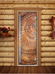 Дверь стеклянная DoorWood «Престиж», 800х2000мм, с фотопечатью «Текстура дерева»