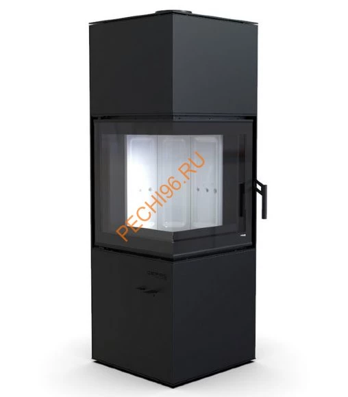 Печь-камин DEFRO HOME QUADROOM, 9,6 кВт черная сталь