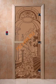 Дверь стеклянная DoorWood «Жар-птица бронза матовая», 1900х600 мм