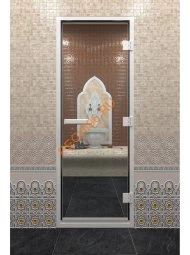 Дверь стеклянная DoorWood Хамам прозрачная, 2000х800 мм