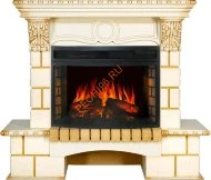 Электрокамин Royal Flame Pierre Luxe угловой слоновая кость с очагом Dioramic 25 LED FX