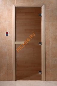 Дверь стеклянная DoorWood бронза, 1900х800 мм