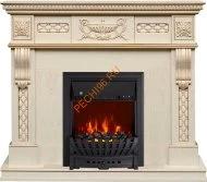 Электрокамин Royal Flame Corsica слоновая кость с патиной с очагом Aspen