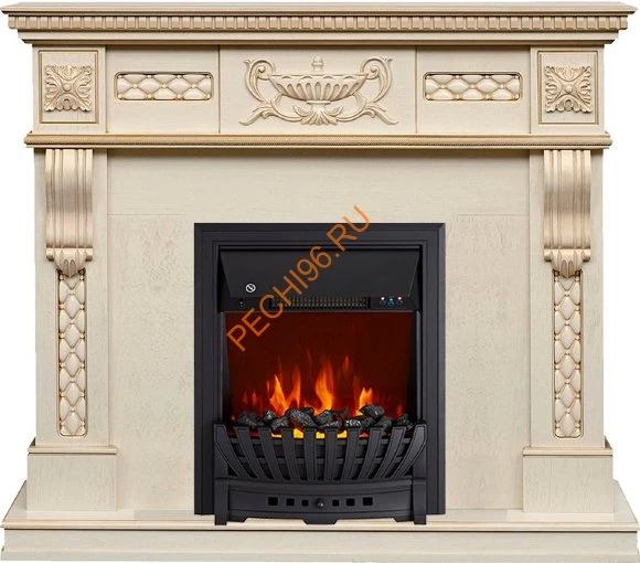 Электрокамин Royal Flame Corsica слоновая кость с патиной с очагом Aspen