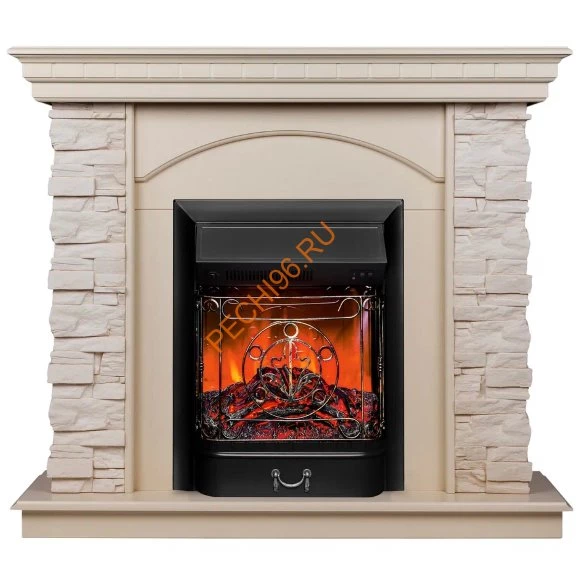 Электрокамин RealFlame Elford WT с очагом Majestic Lux BL