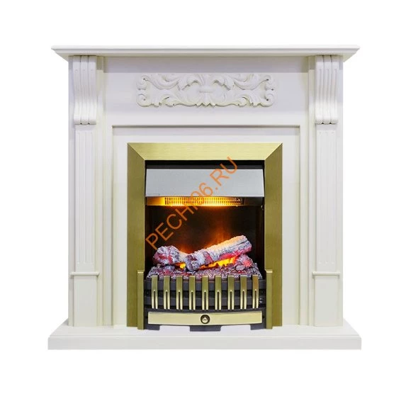 Электрокамин Dimplex Venice с очагом Danville Antique Brass FB2 фактурный белый