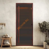 Дверь стеклянная DoorWood Хамам АРТ Wood 52 бронза матовая