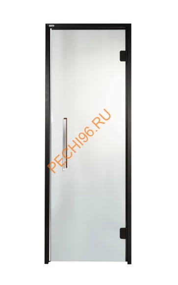 Дверь стеклянная Grandis GS 8х20-M1-S-Bl коробка алюминий Diamond Black, ручка Термоабаш