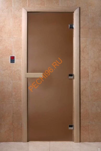 Дверь стеклянная DoorWood бронза матовая, 1900х600 мм