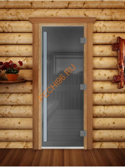 Дверь стеклянная DoorWood «Престиж», 700х1900мм, графит
