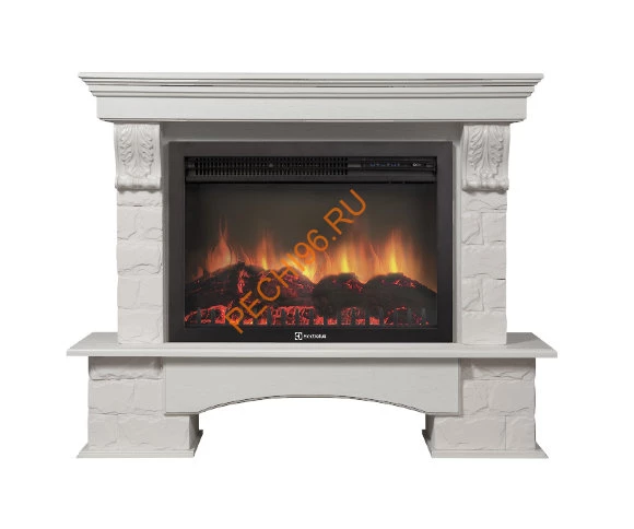 Электрокамин Electrolux EFP/P-3020LS с порталом Firelight Forte 30U угловой, камень белый