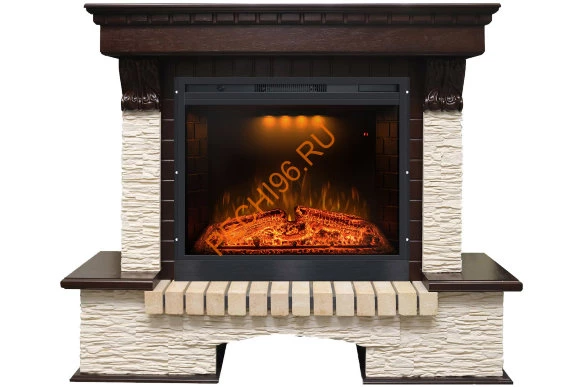 Электрический камин Royal Flame Pierre Luxe Темный дуб/Сланец мелкий с очагом Emerald 28