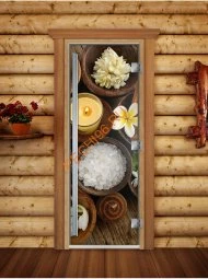 Дверь стеклянная DoorWood «Престиж», 800х2000мм, с фотопечатью «Спа салон»