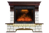 Электрический камин Royal Flame Pierre Luxe Темный дуб/Белый с очагом Emerald 28