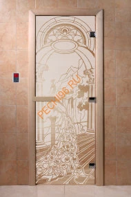 Дверь стеклянная DoorWood «Жар-птица сатин», 2100х900 мм