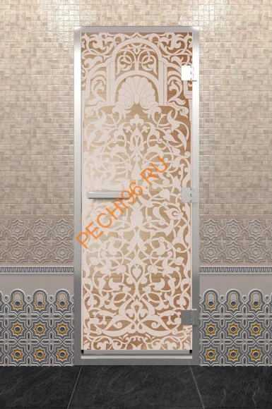 Дверь стеклянная DoorWood Хамам «Флоренция» сатин, 1900х700 мм