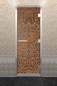 Дверь стеклянная DoorWood Хамам «Флоренция» бронза матовая, 1900х700 мм