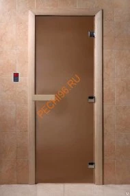 Дверь стеклянная DoorWood бронза матовая, 2100х900 мм