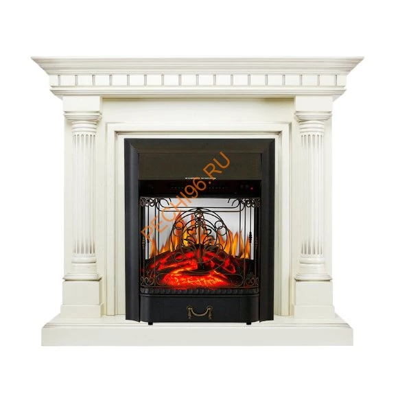 Электрокамин Royal Flame Dallas слоновая кость с патиной с очагом Majestic FX M