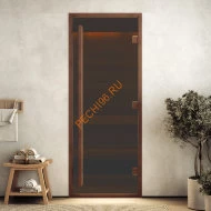 Дверь стеклянная DoorWood Хамам АРТ Wood 21 бронза матовая