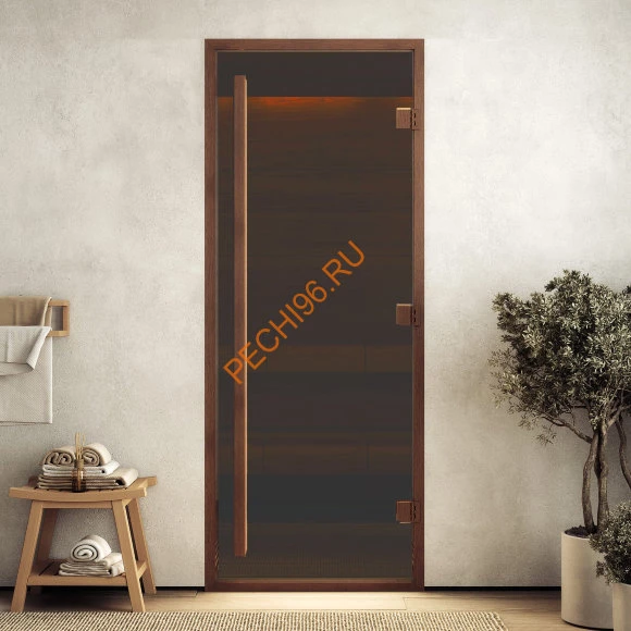 Дверь стеклянная DoorWood Хамам АРТ Wood 21 бронза матовая
