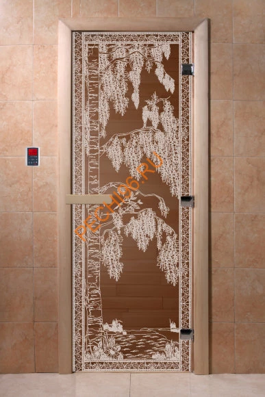 Дверь стеклянная DoorWood «Березка бронза», 1700х700 мм