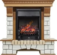 Электрокамин Royal Flame Pierre Luxe угловой дуб с очагом Fobos FX