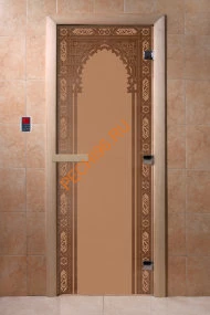 Дверь стеклянная DoorWood «Восточная арка бронза матовая», 2000х900 мм