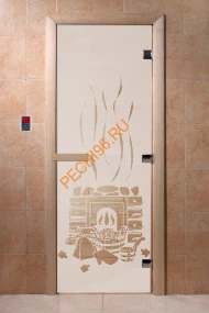 Дверь стеклянная DoorWood «Банька сатин», 2000х900 мм
