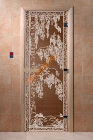 Дверь стеклянная DoorWood «Березка бронза», 1900х700 мм