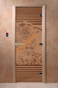 Дверь стеклянная DoorWood «Япония бронза матовая», 2100х700 мм