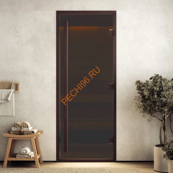 Дверь стеклянная DoorWood Хамам АРТ Wood 47 бронза матовая