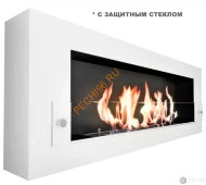 Биокамин ZeFire ORION 1200 с белой рамкой и стеклом