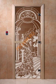 Дверь стеклянная DoorWood «Жар-птица бронза», 1800х700 мм