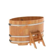 Купель для бани BentWood овальная из сращённой лиственницы, 1,08х1,75 м