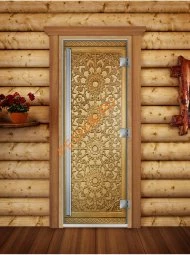 Дверь стеклянная DoorWood «Престиж», 800х2000мм, с фотопечатью «Ажур»