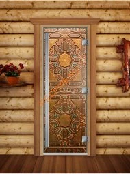 Дверь стеклянная DoorWood «Престиж», 800х2000мм, с фотопечатью «Восточный узор»