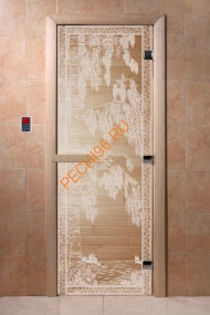 Дверь стеклянная DoorWood «Березка прозрачная», 1900х600 мм