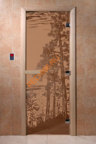 Дверь стеклянная DoorWood «Рассвет бронза матовая», 1700х700 мм