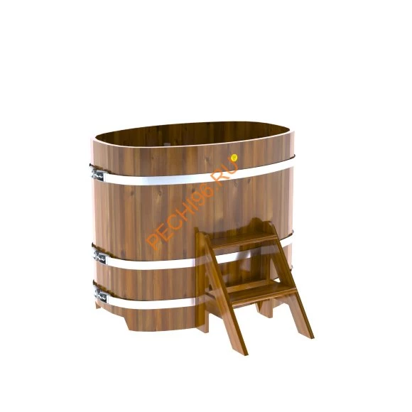 Купель для бани BentWood овальная из морёной лиственницы Рустик, 0,76х1,16 м