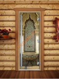 Дверь стеклянная DoorWood «Престиж», 800х2000мм, с фотопечатью «Арабская арка»