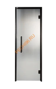 Дверь стеклянная Grandis GS 8х20-G-S-Bl коробка алюминий Diamond Black, ручка Термоабаш