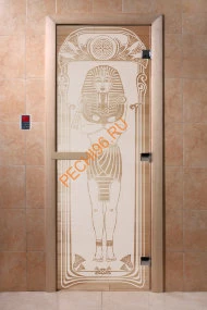 Дверь стеклянная DoorWood «Египет сатин», 2100х900 мм